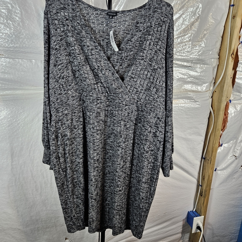 Torrid Gray Knit Sweater Dress with Heathered Pattern